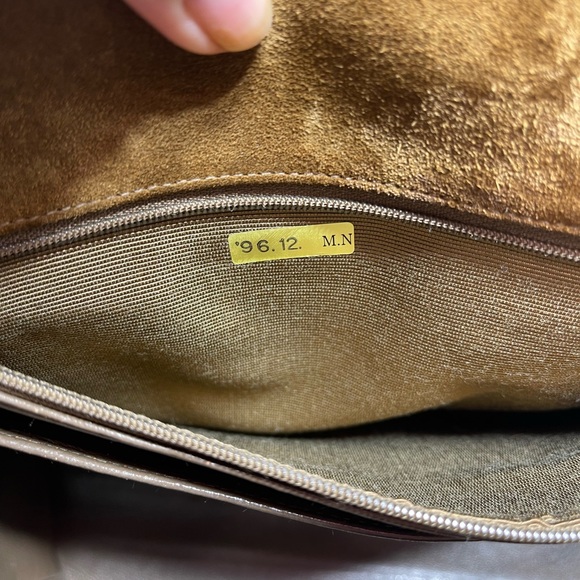 Chanel Brown Suede Shoulder Bag,with auth. Card and care card, pre loved. - Picture 15 of 16